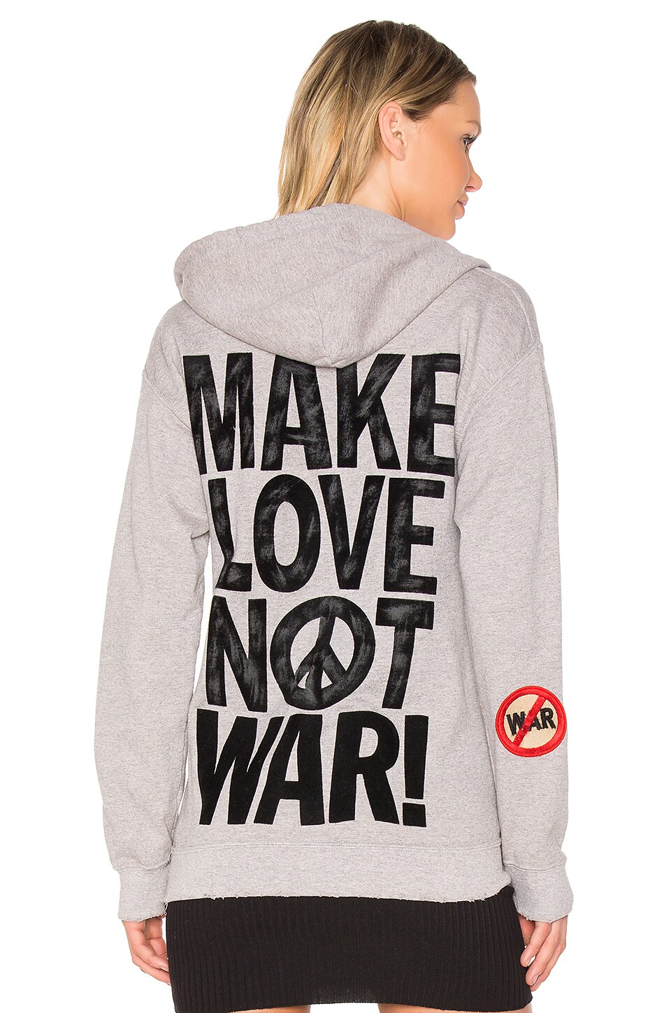 Madeworn Make Love Not War Hoodie in Ash REVOLVE