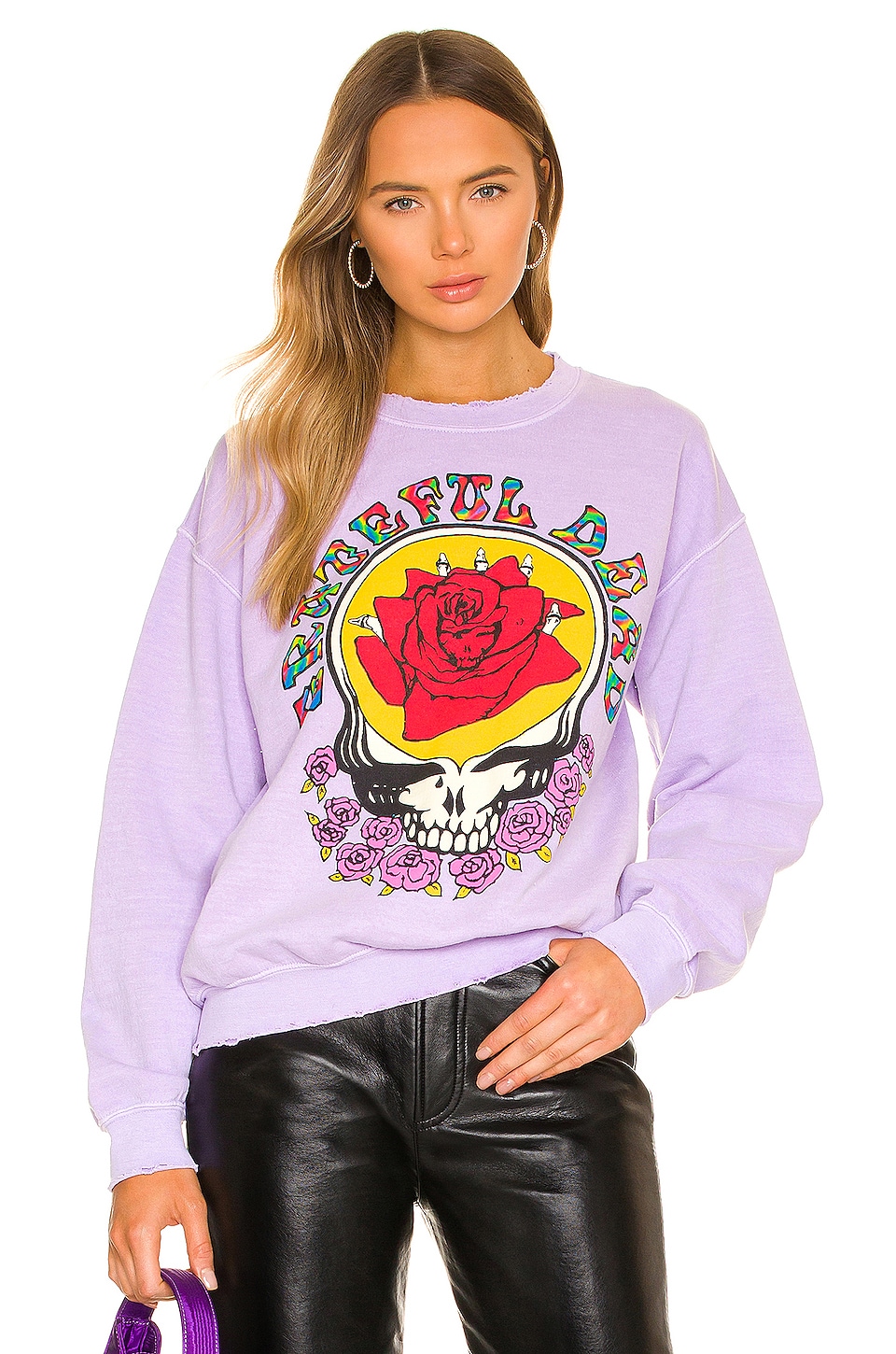 Madeworn Grateful Dead Crewneck Sweatshirt in Washed Purple | REVOLVE