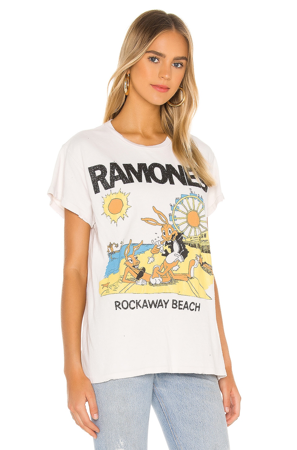 Madeworn Ramones Rockaway Beach Tee in Off White | REVOLVE