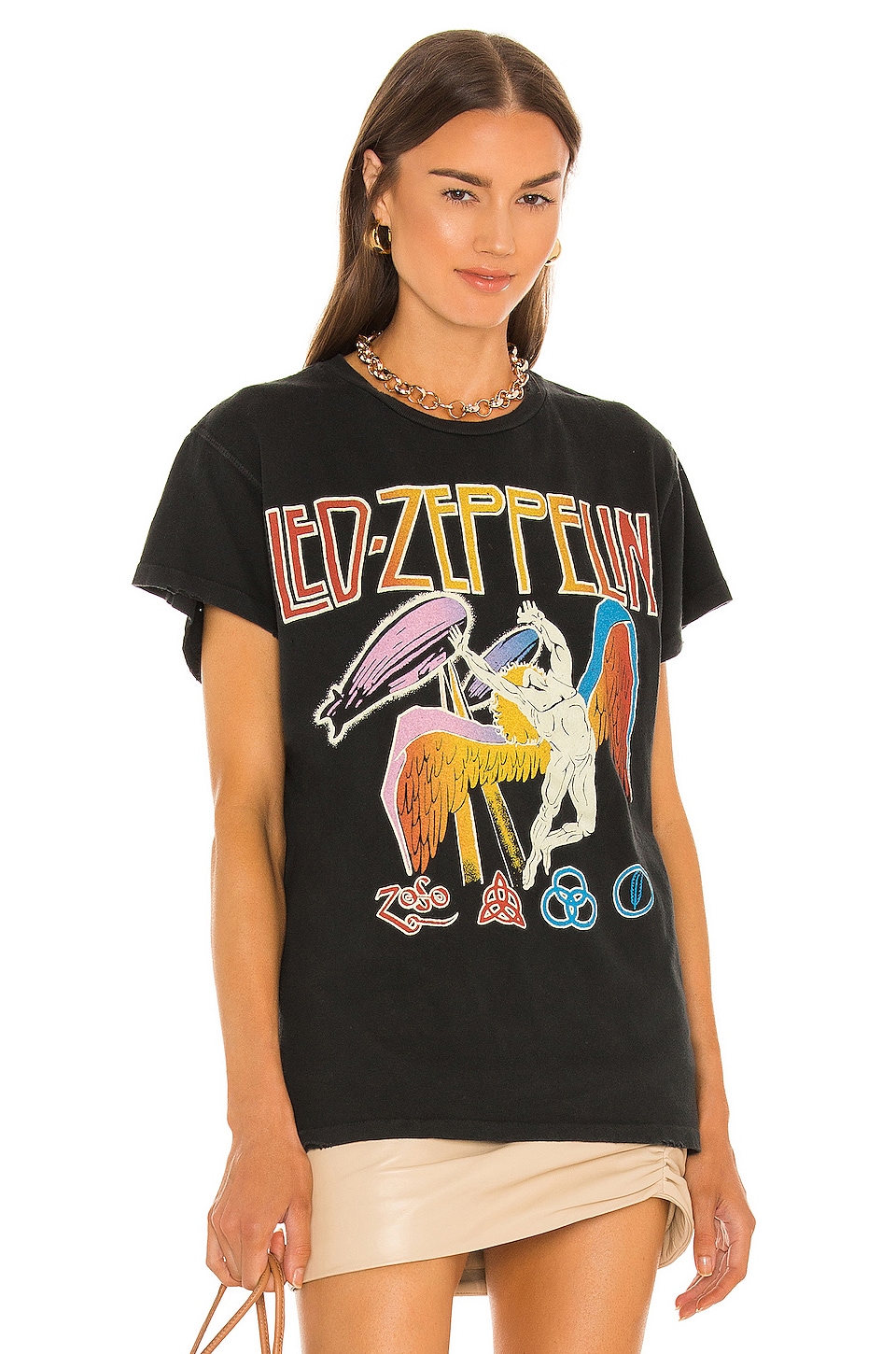 Madeworn Led Zeppelin Tee in Coal Pigment | REVOLVE