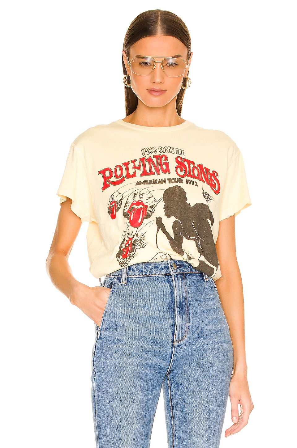 Madeworn Rolling Stones Tee in Beige | REVOLVE