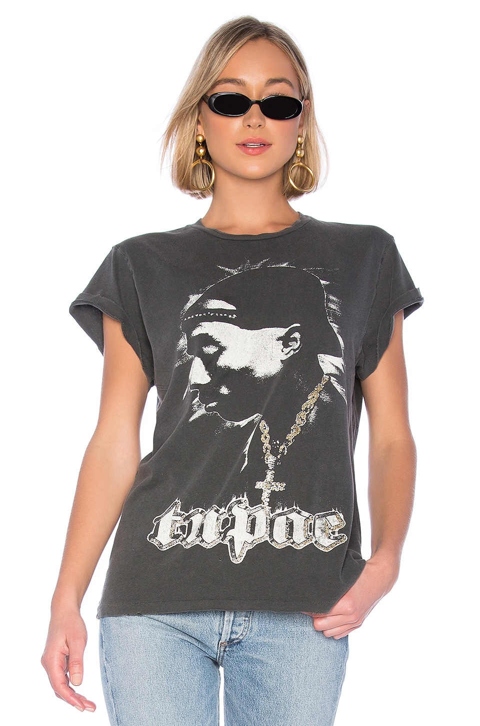 tupac tee in black