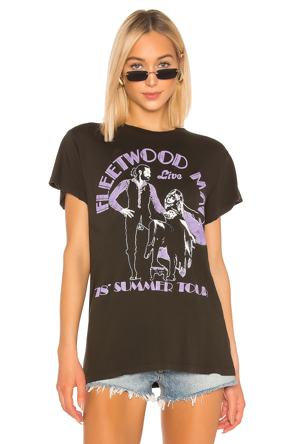 Shop Madeworn Fleetwood Mac '78 Summer Tour Tee In Dirty Black