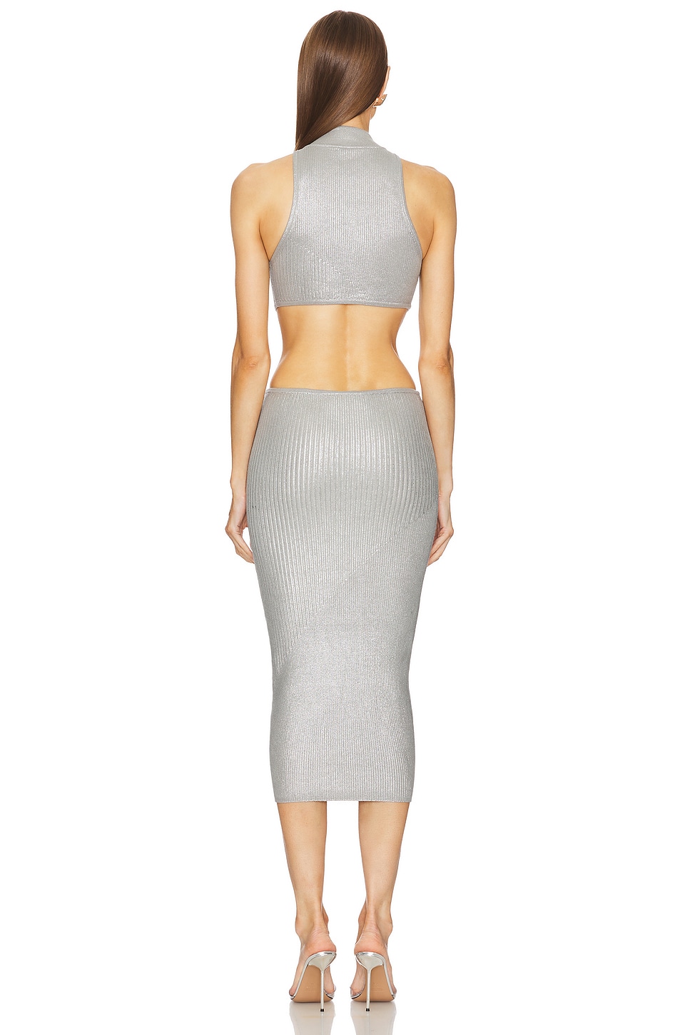 knee length dresses for ladies Front Bow Cutout Dress | Satin Midi Dresses main image 0