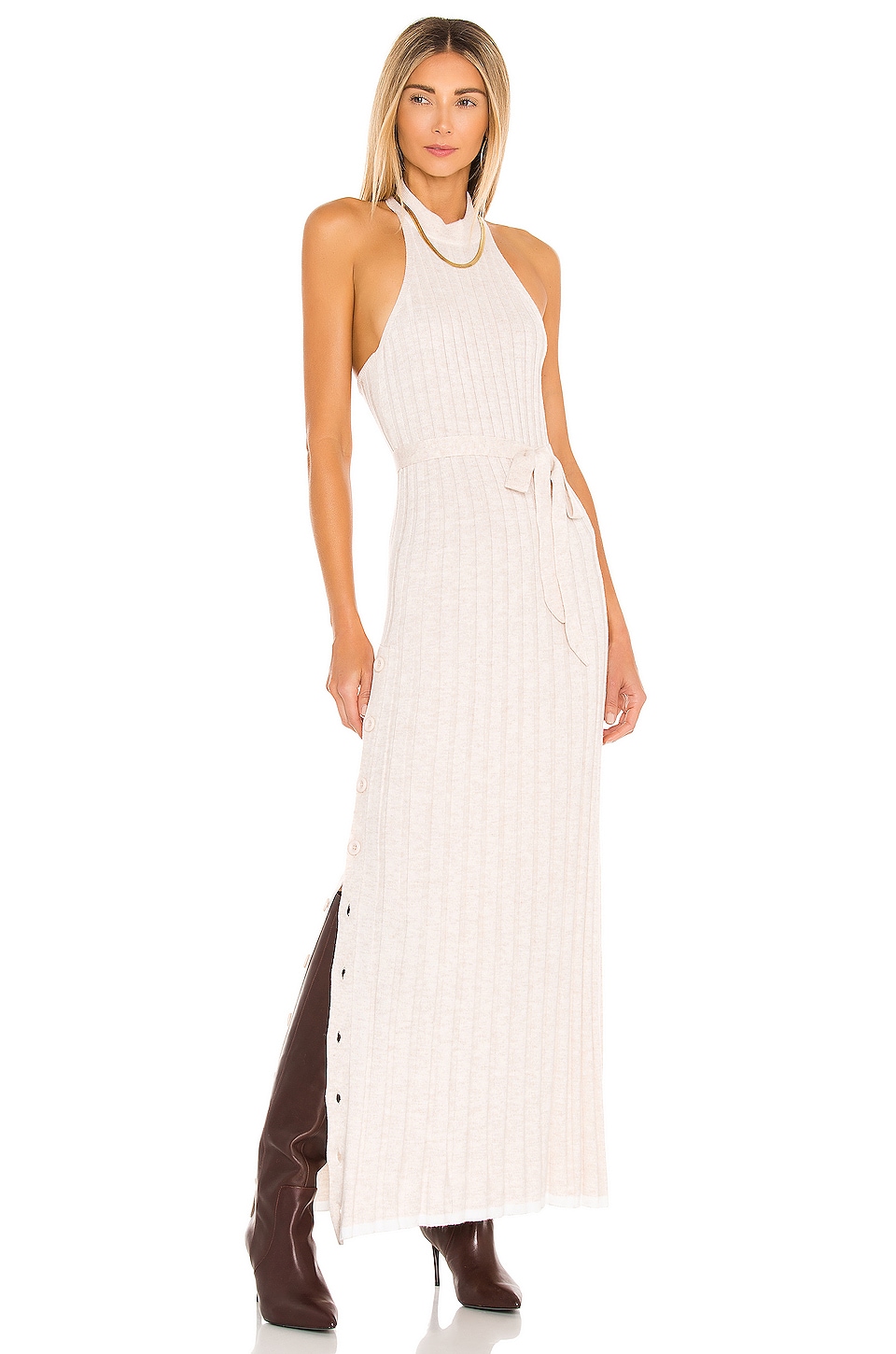 Michael Costello X Revolve Calico Maxi Dress In Sand Revolve