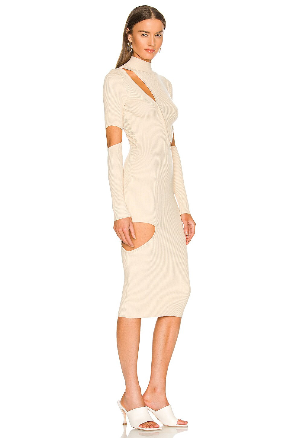 Michael Costello x REVOLVE Mel Cut Out Midi Dress in Ivory