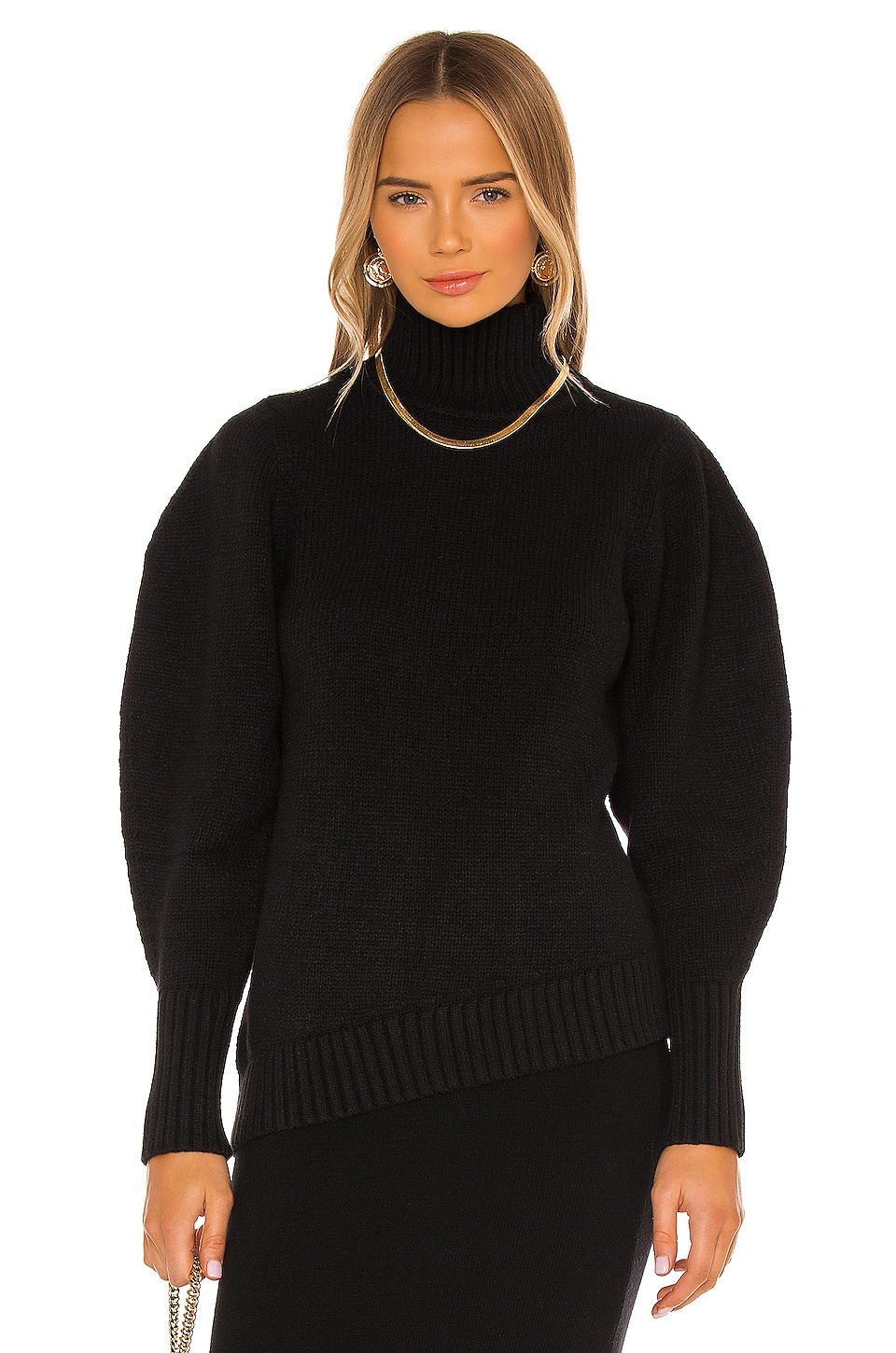 Michael Costello x REVOLVE Asymmetrical Funnel Neck in Black | REVOLVE