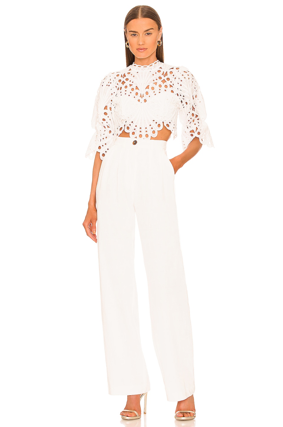 Michael Costello x REVOLVE Jovani Crop Top in White | REVOLVE