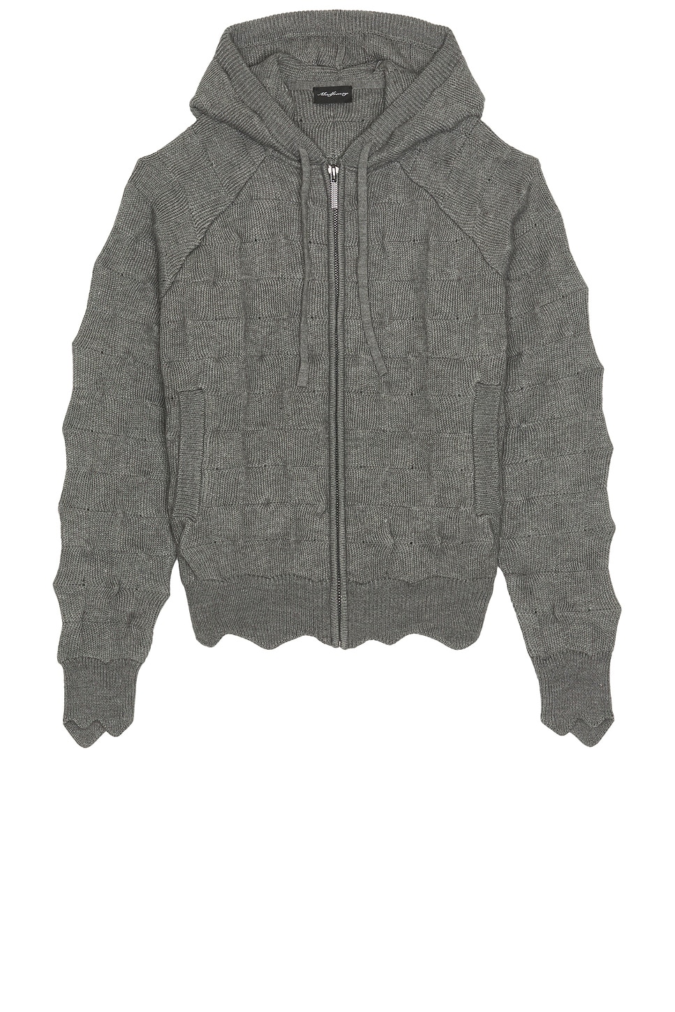 MADFRENZY Spiked Zip Up Hoodie in Grey | REVOLVE