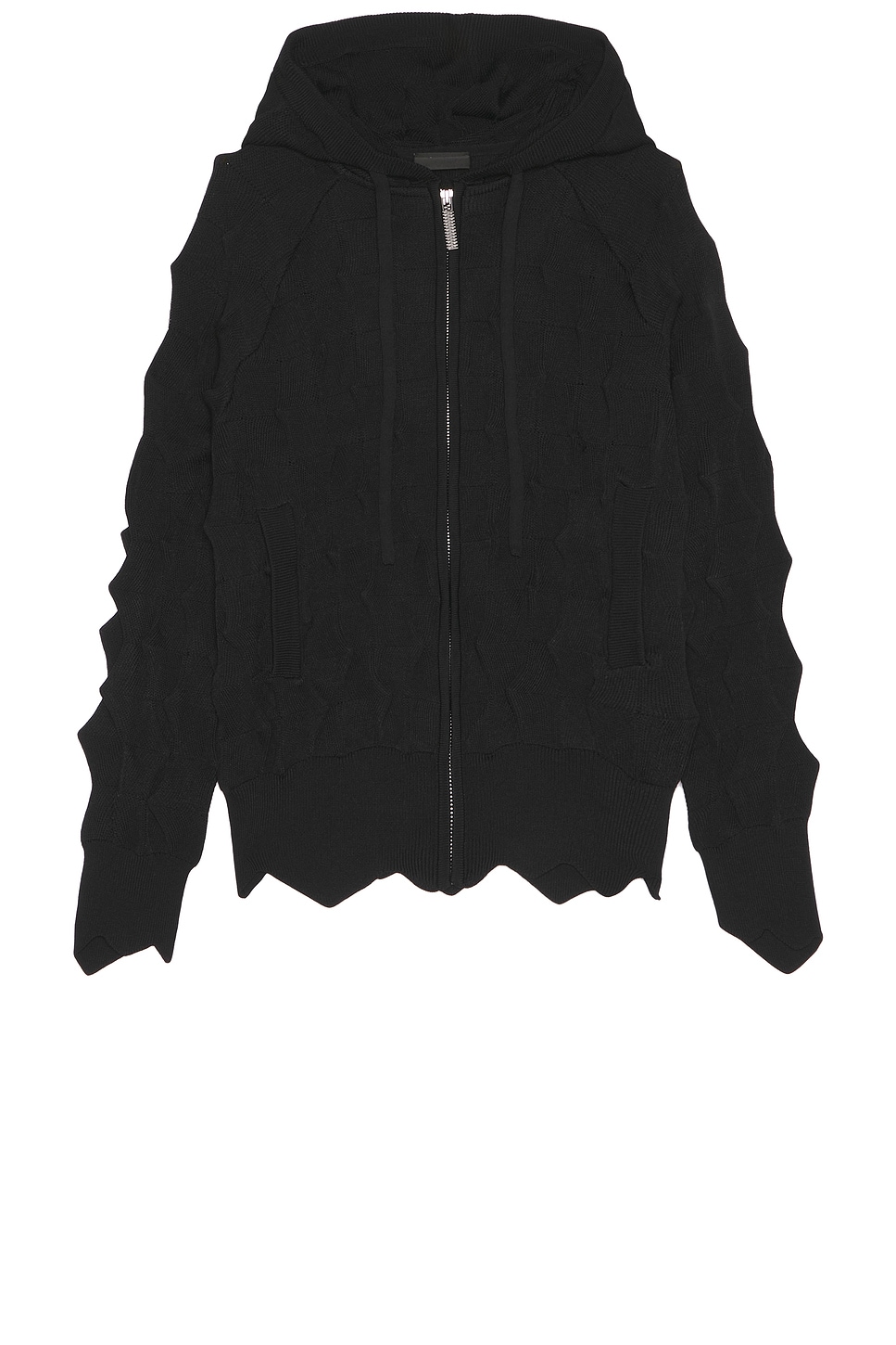 MADFRENZY Spiked Slim Zip Up Hoodie in Black | REVOLVE