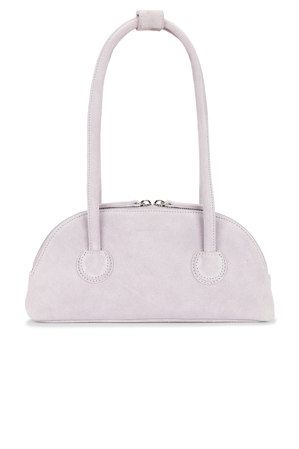 MARGESHERWOOD Bessette Shoulder Bag in Lavender Grey Suede