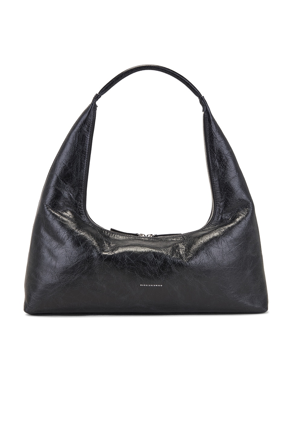 MARGESHERWOOD Hobo Large Bag in Black Pull Up Crinkle | REVOLVE