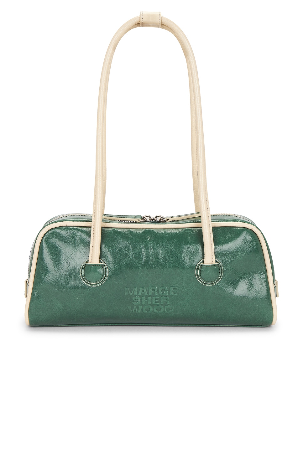 MARGESHERWOOD Soft Boston Bag in Hunter Green & Cream Beige | REVOLVE