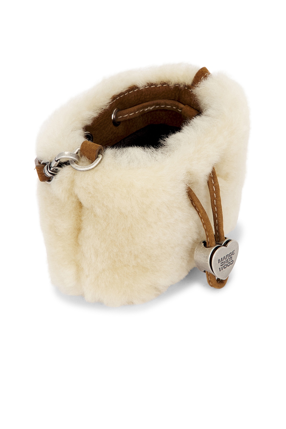 Shearling Drawstring Pouch