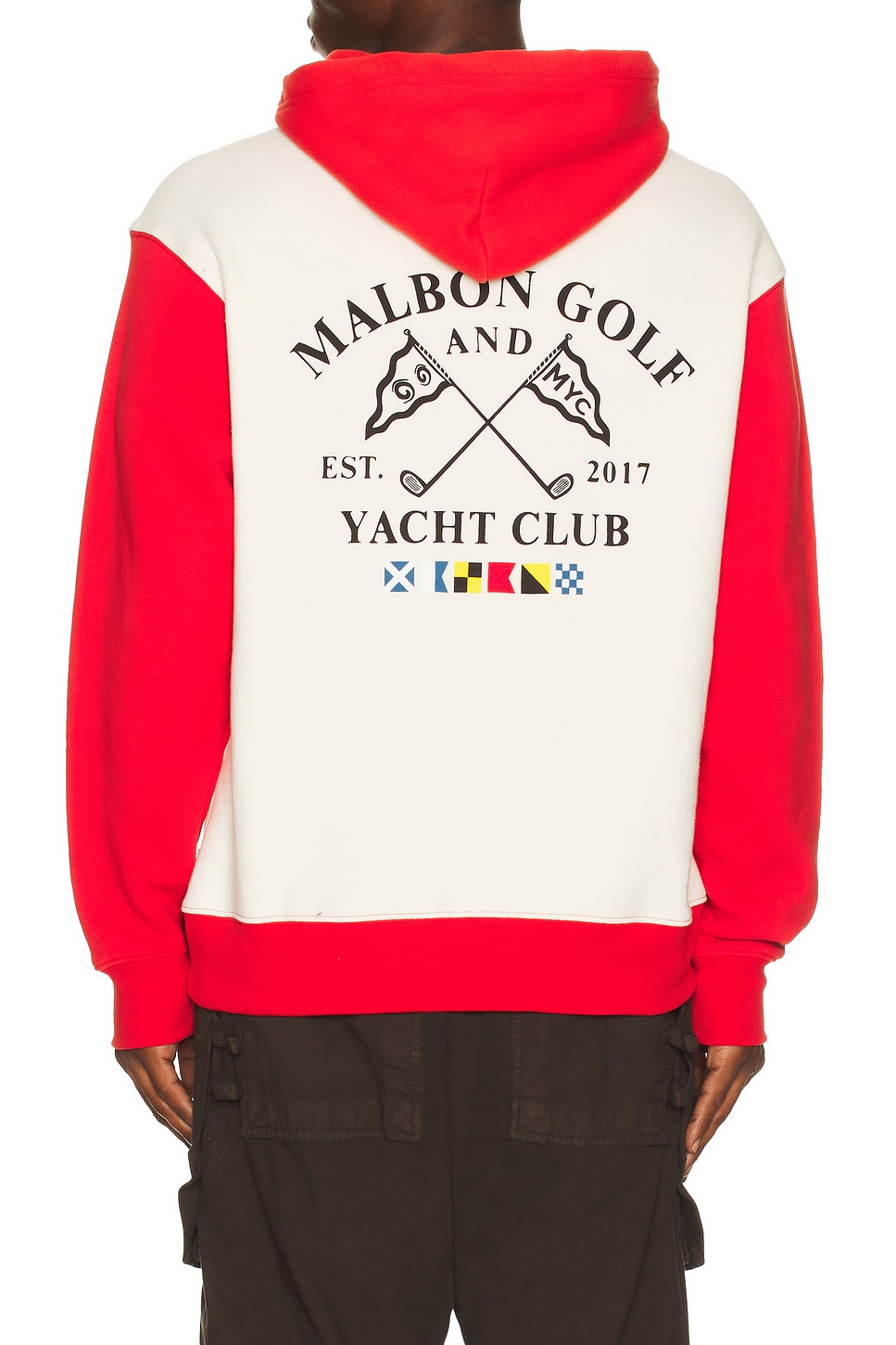 Malbon Fesque Deck Hand Hoodie in Tofu & Red | REVOLVE