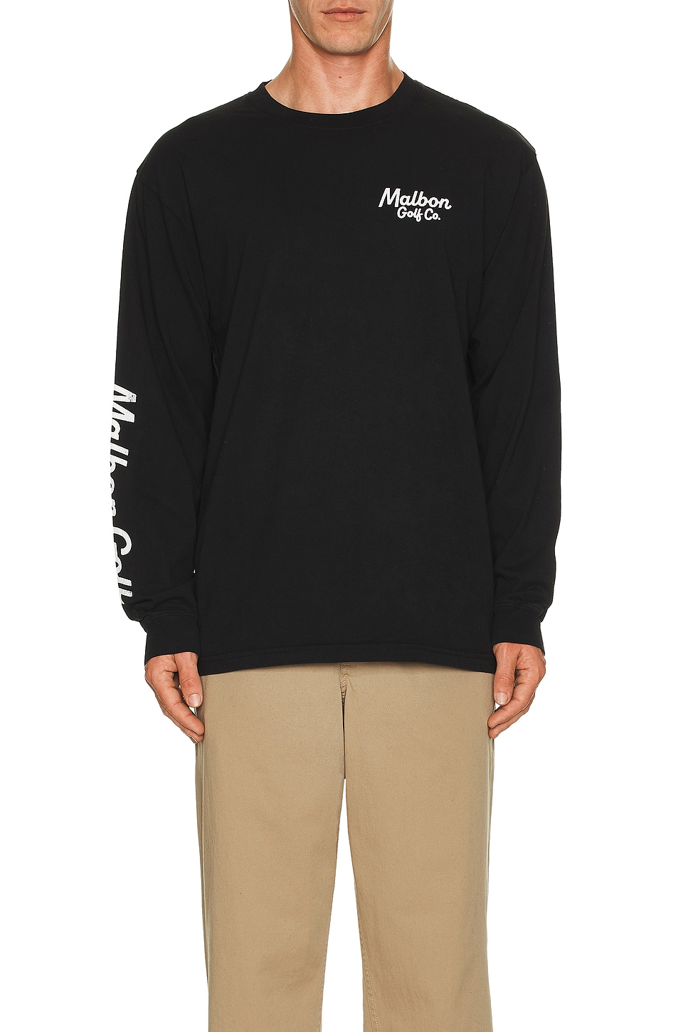 【MALBON GOLF】 Eagle long sleeve round t-shirt ■MAN/追跡付 Malbon Golf Eagle Long Sleeve Tee in Black | REVOLVE