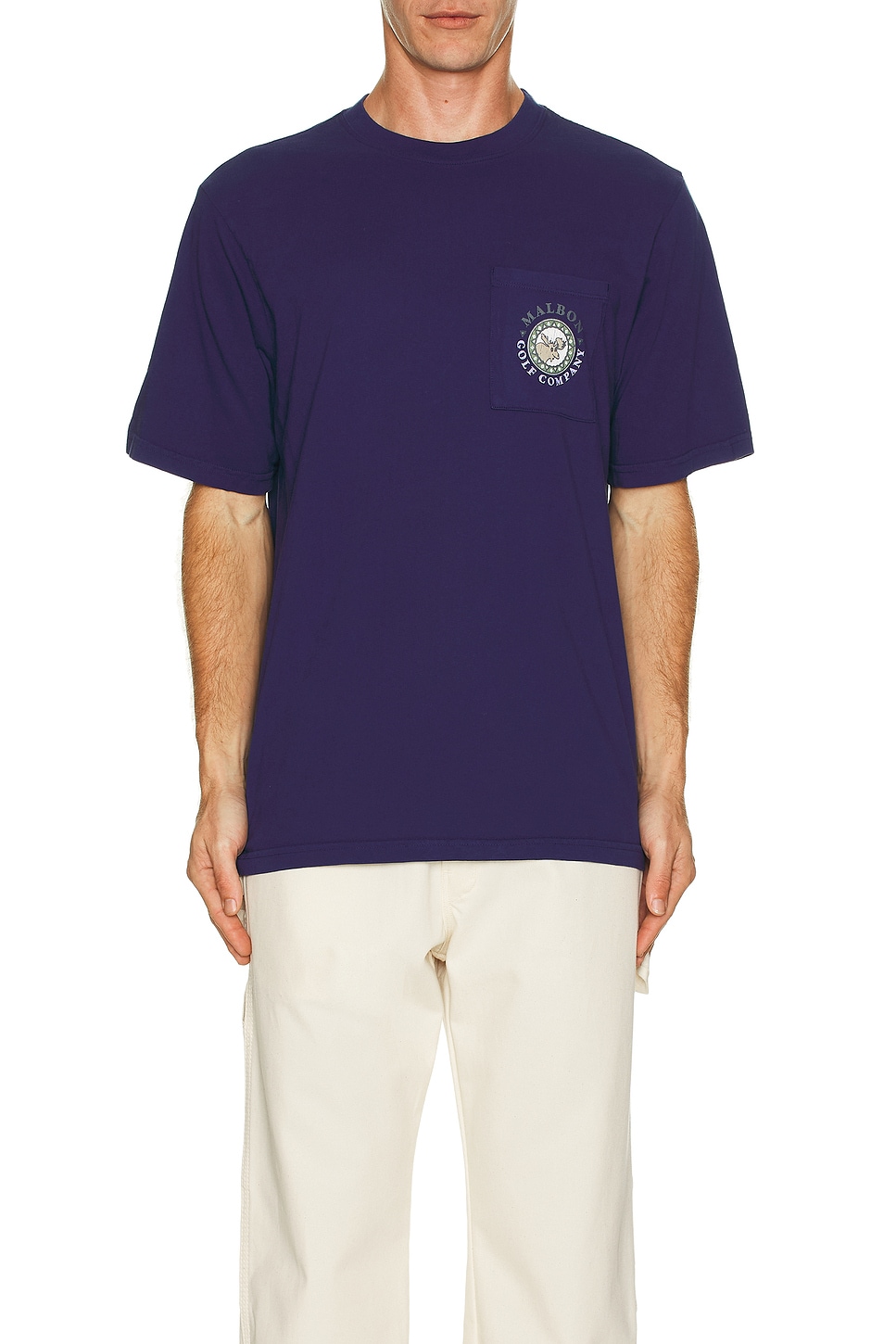 スウェット・トレーナー Malbon Golf Malbon Layered Sleeve T-Shirt NAVY MAN M4321PRL0 Malbon Golf Moose Pocket Tee in Navy | REVOLVE