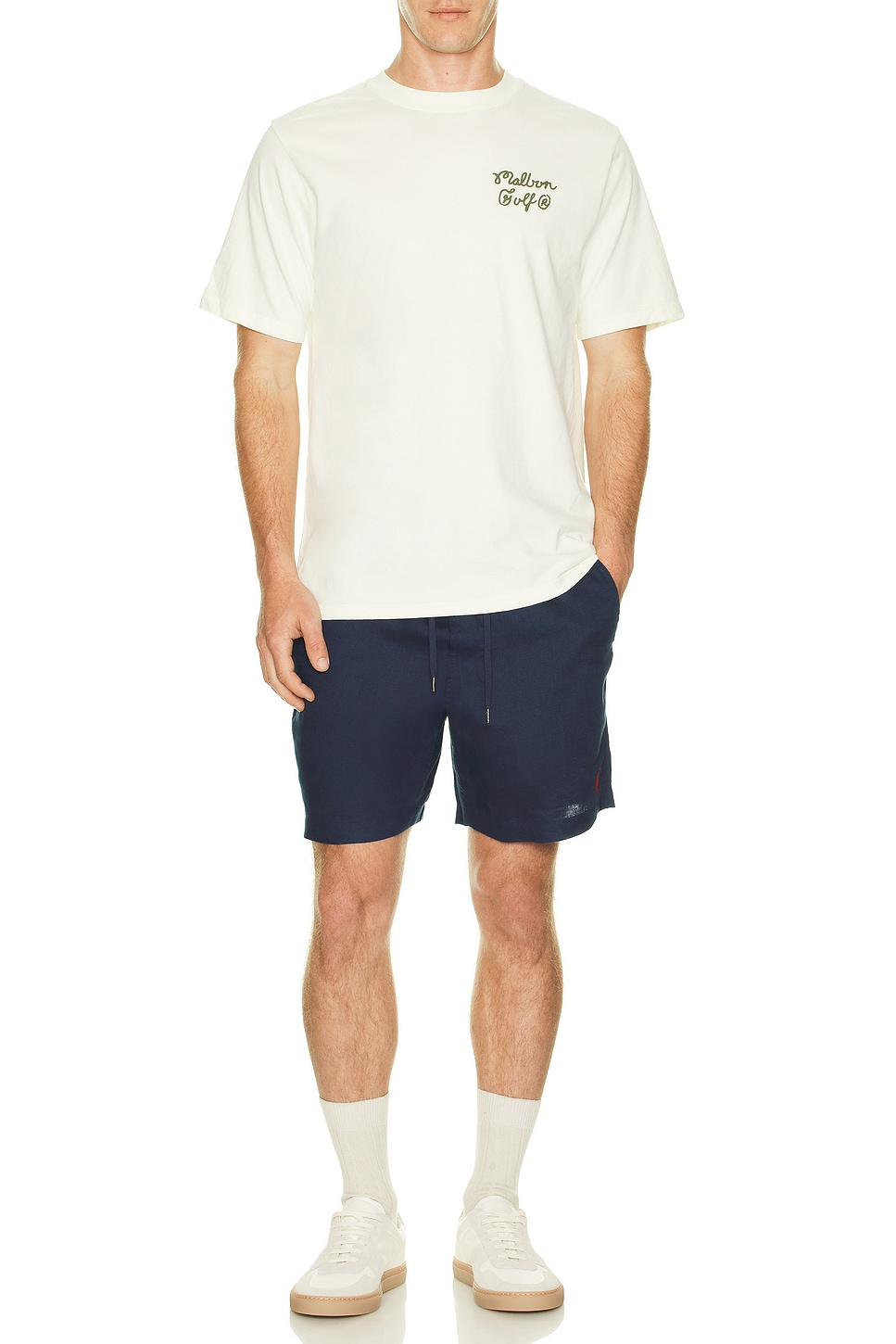 Tシャツ・カットソー Malbon Golf Malbon Pigment Round T-shirt CREAM M4123PRS05CRM Malbon Golf Sportiva Tee in Cream | REVOLVE