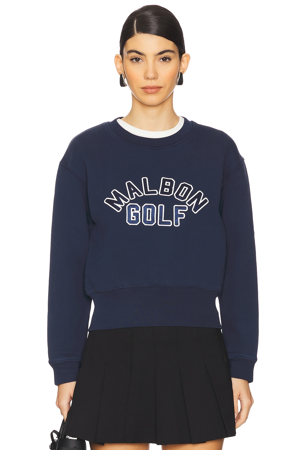 Malbon Golf Ivy Crewneck Sweatshirt in Navy | REVOLVE