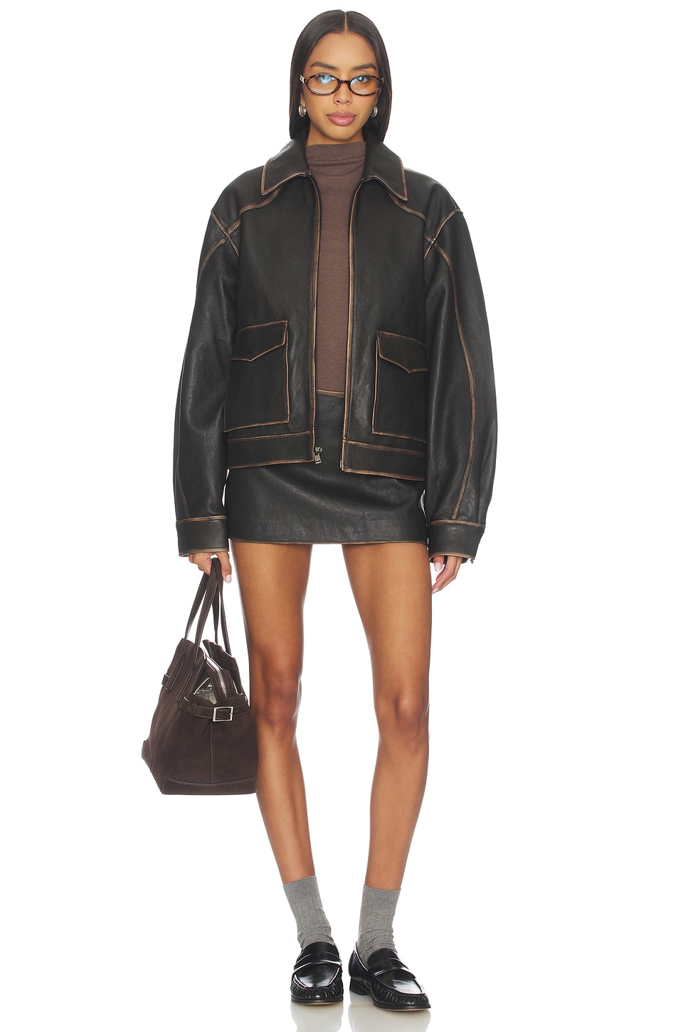 Mimchik - Mulholland Leather Mini Skirt | Plush