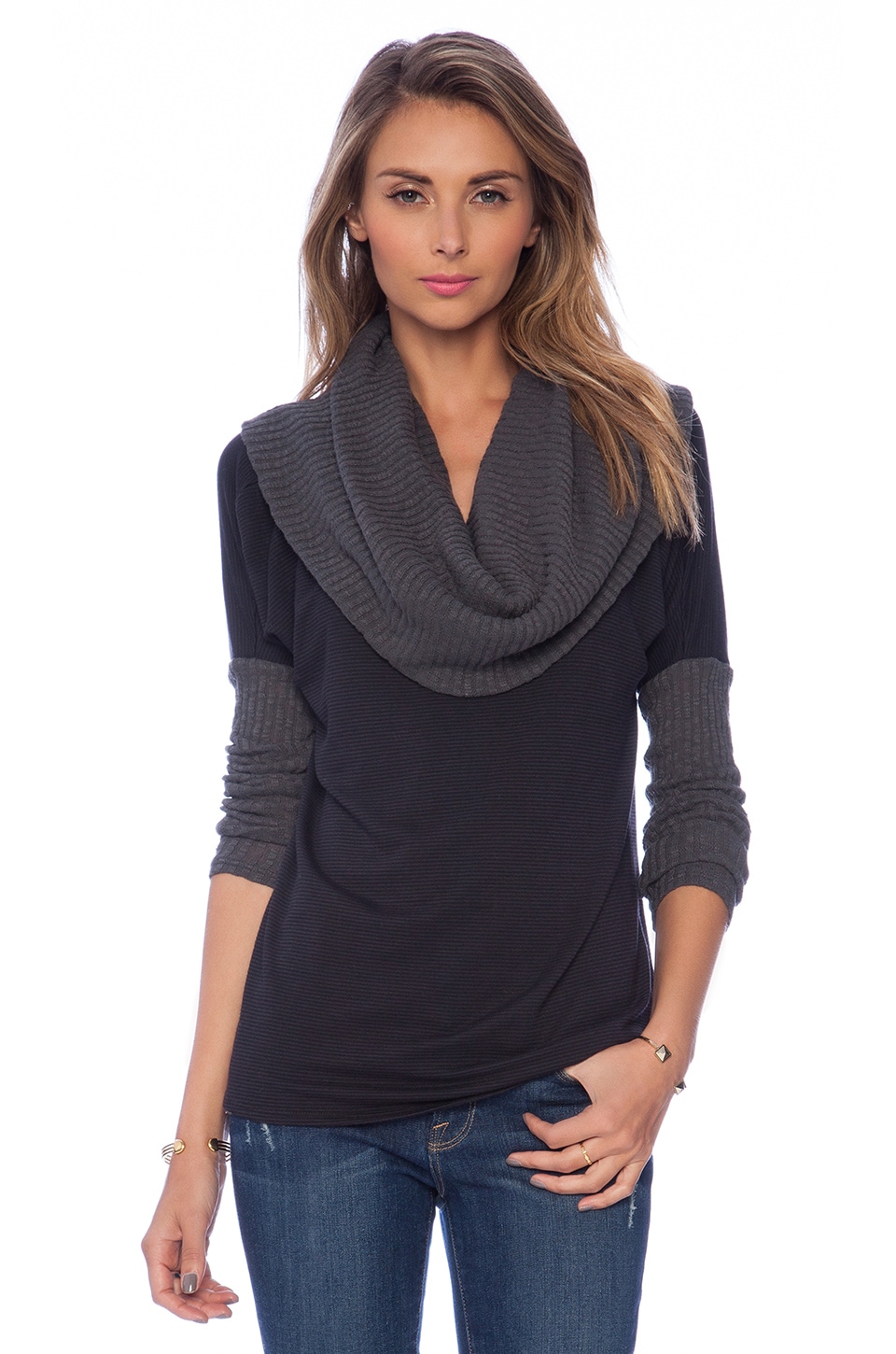 Michael Stars Long Sleeve Cowl Neck Sweater in Oxide | REVOLVE