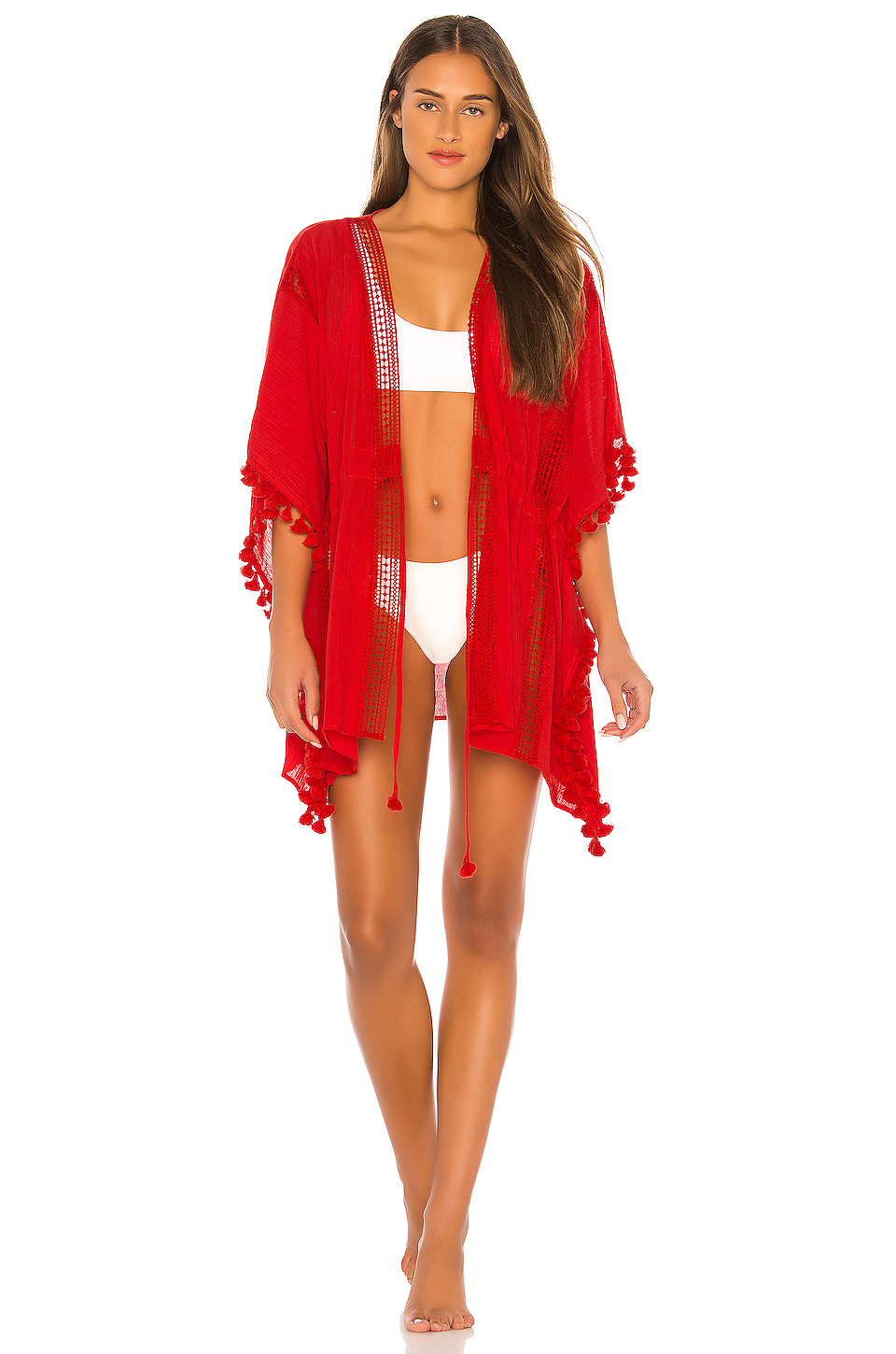 MICHAEL STARS TASSELS FOR ALL RUANA COVER UP,MICH-WO479
