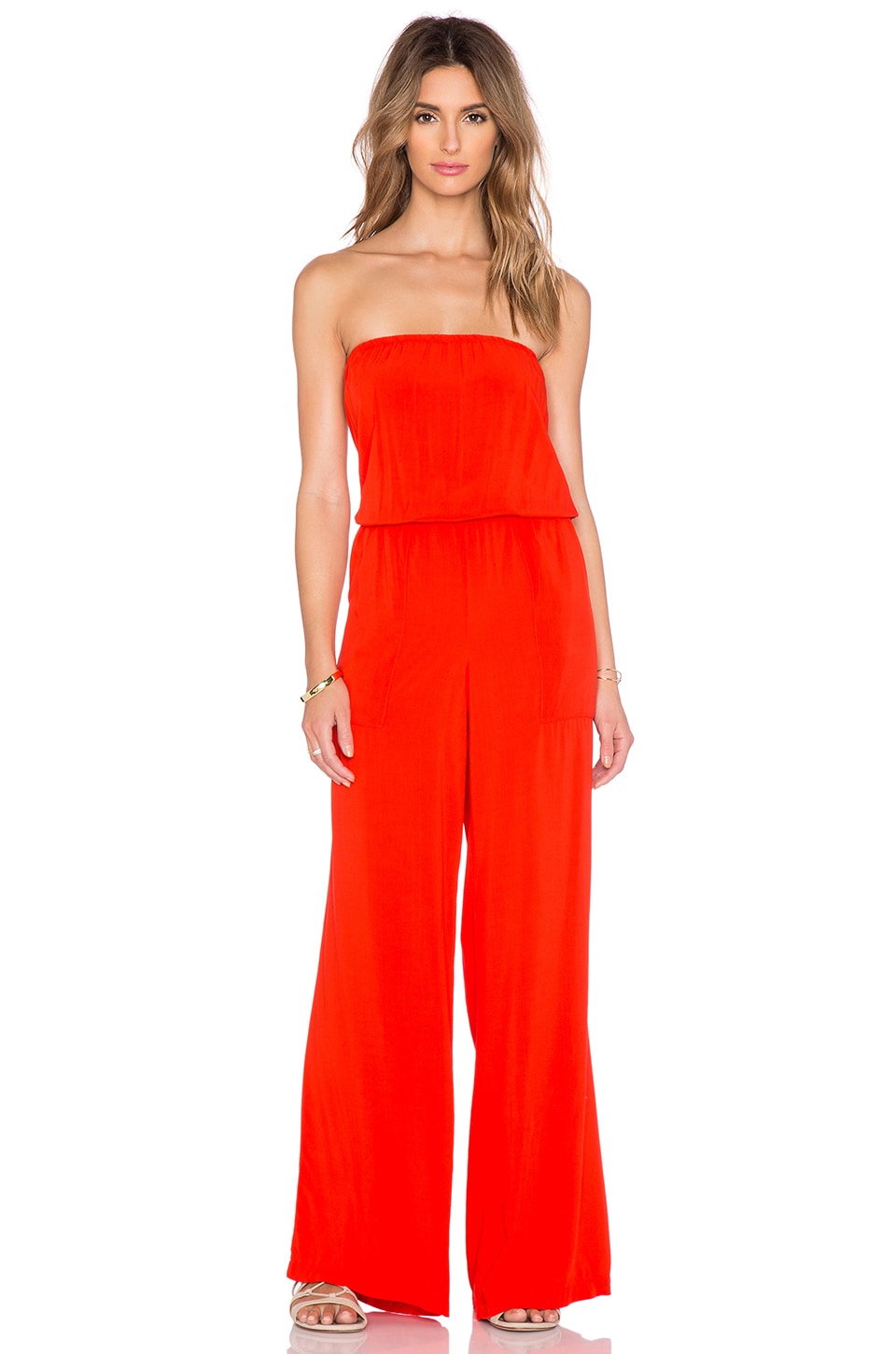 michael stars strapless jumpsuit