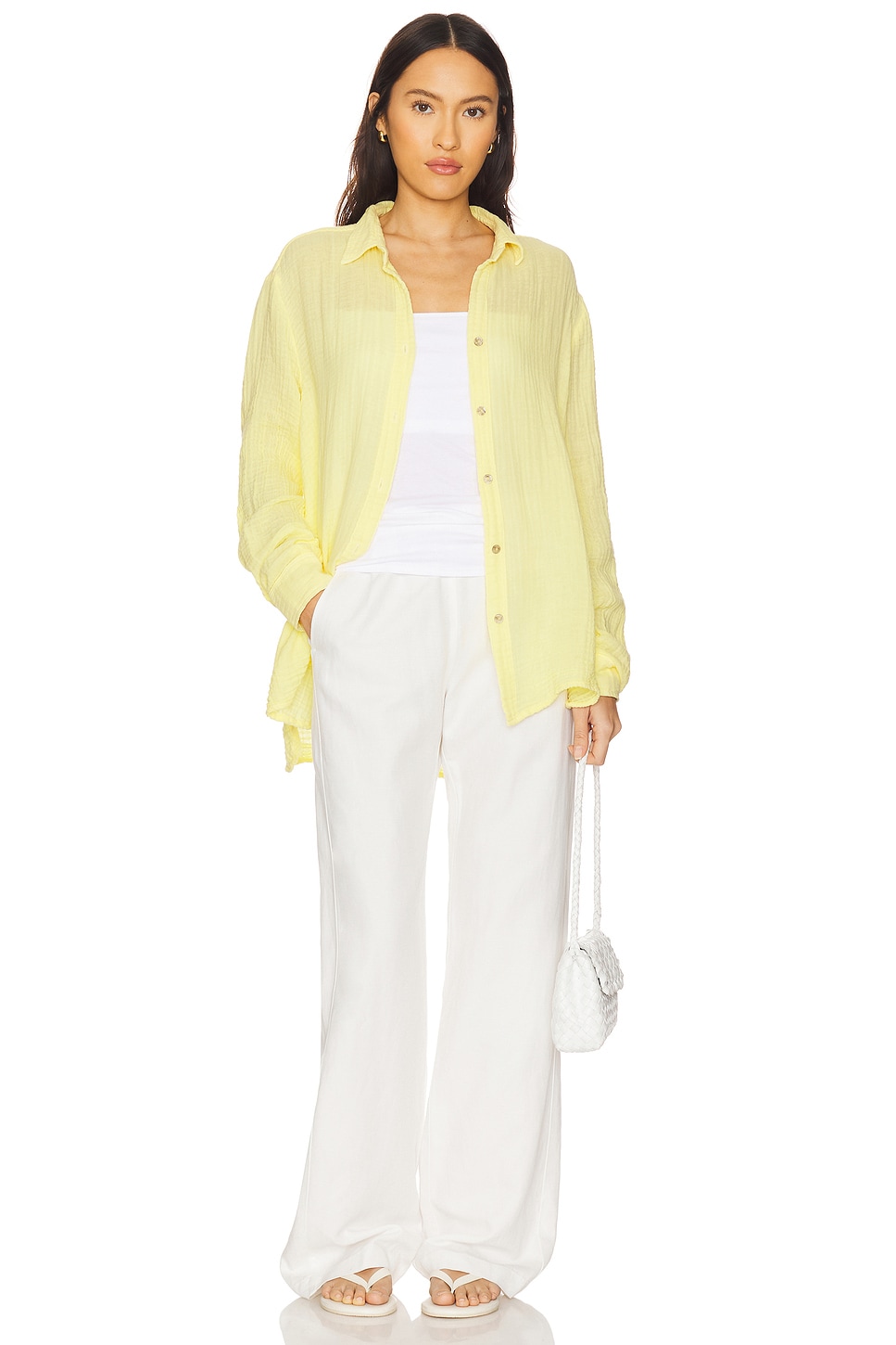 Michael Stars Leo Button Down Shirt in Lemonade | REVOLVE