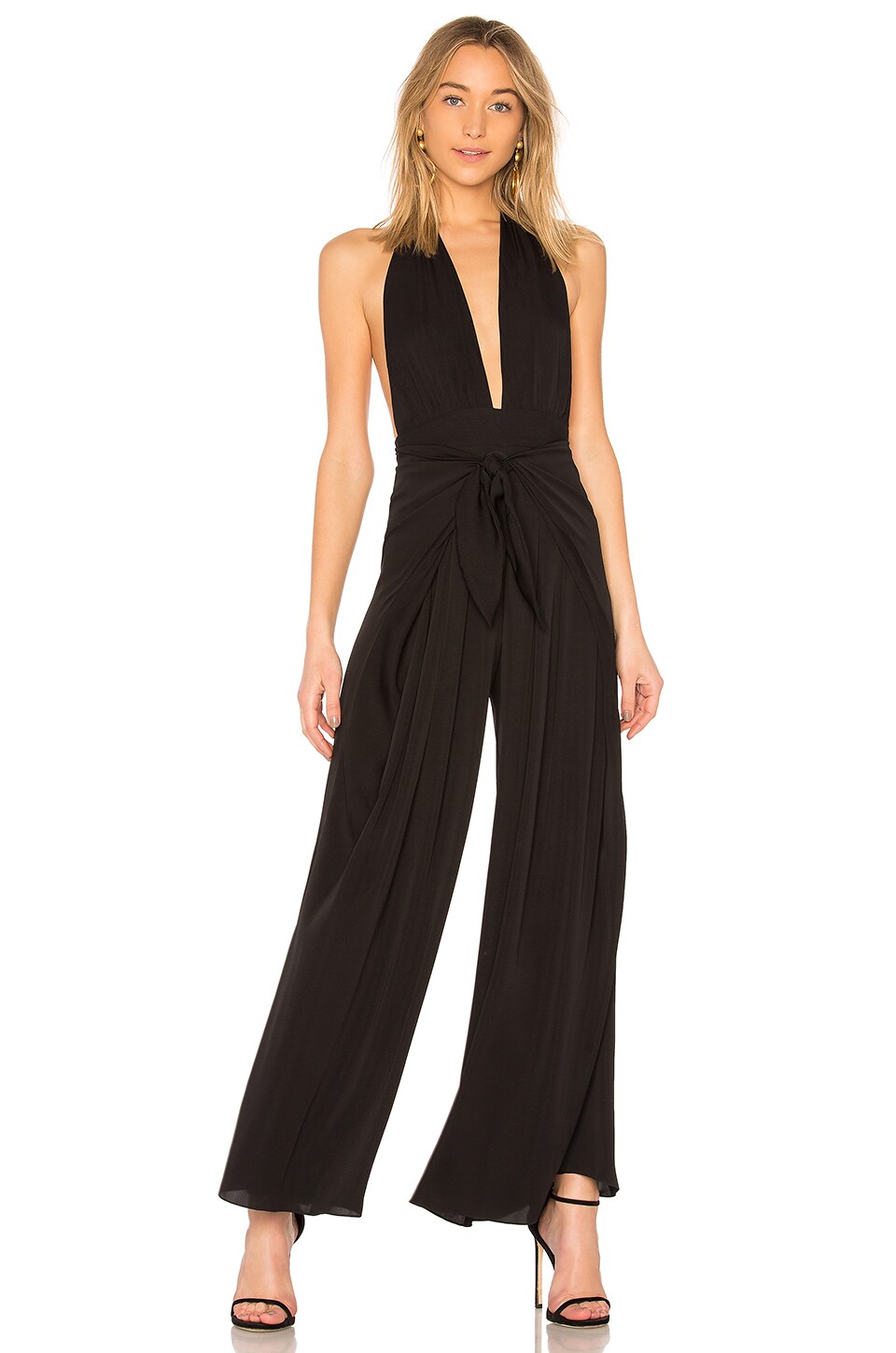 MILLY Sarong Jumpsuit in Black | REVOLVE