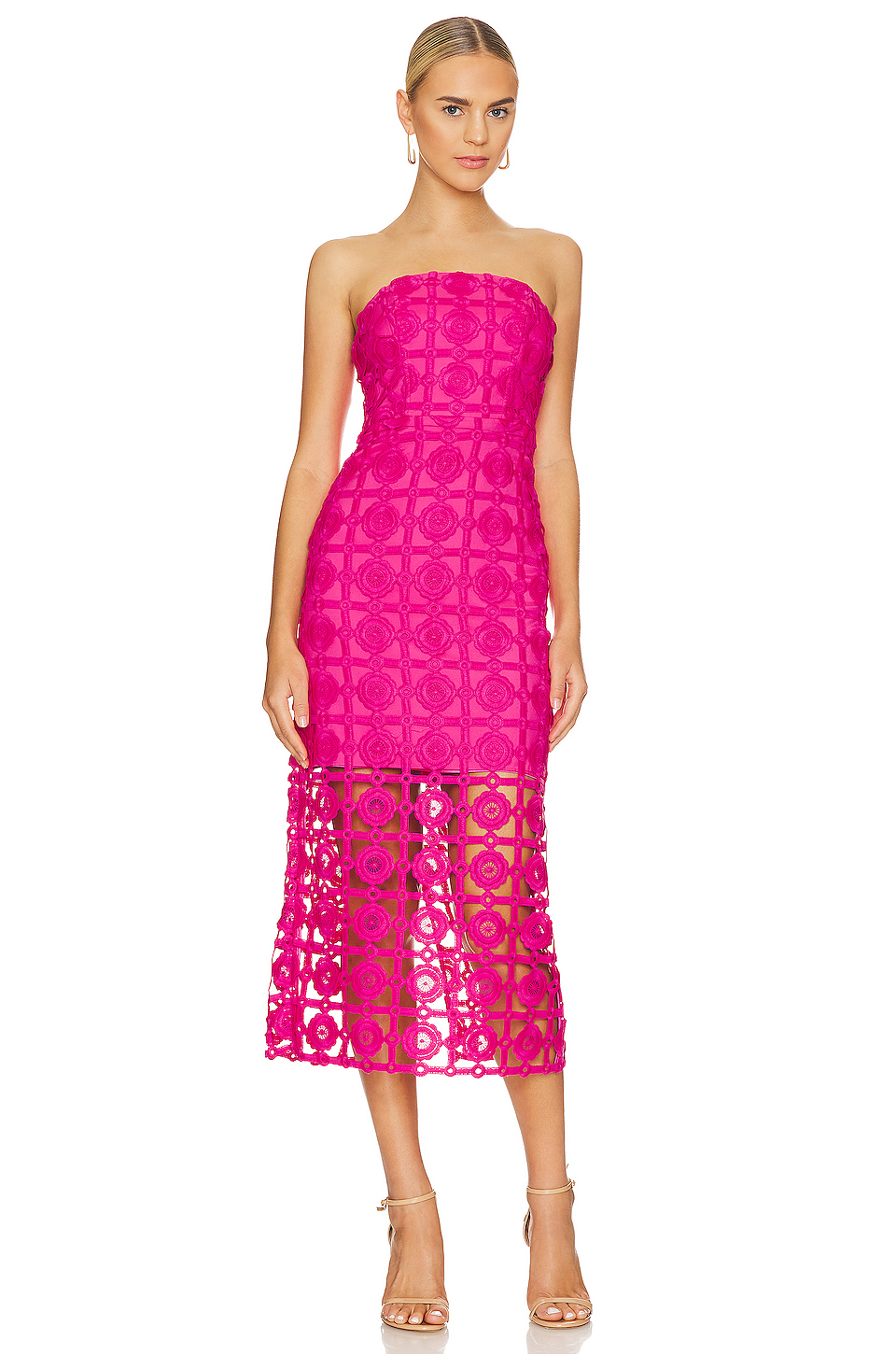 Lace Trim Monogram Tile Dress - Women - Ready-to-Wear