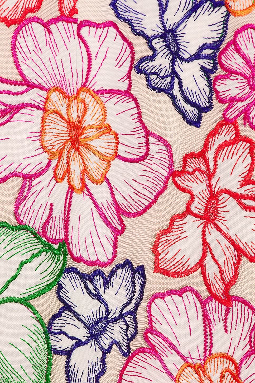 MILLY Cascading Floral Embroidered Dress