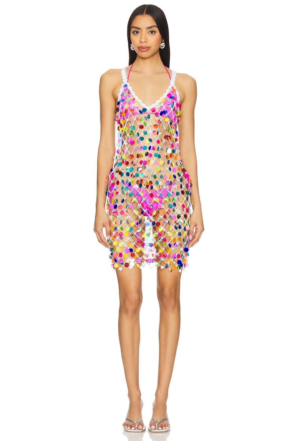 white christmas dresses The Noli Shop Womens Seraphina Sequin Crochet Dress - Espresso