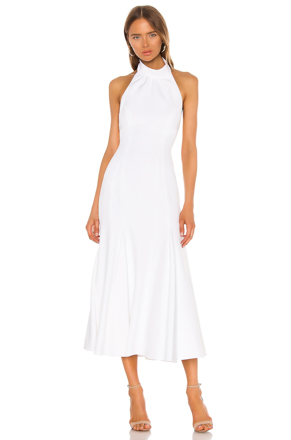 MILLY Cady Penelope High Neck Dress in White | REVOLVE