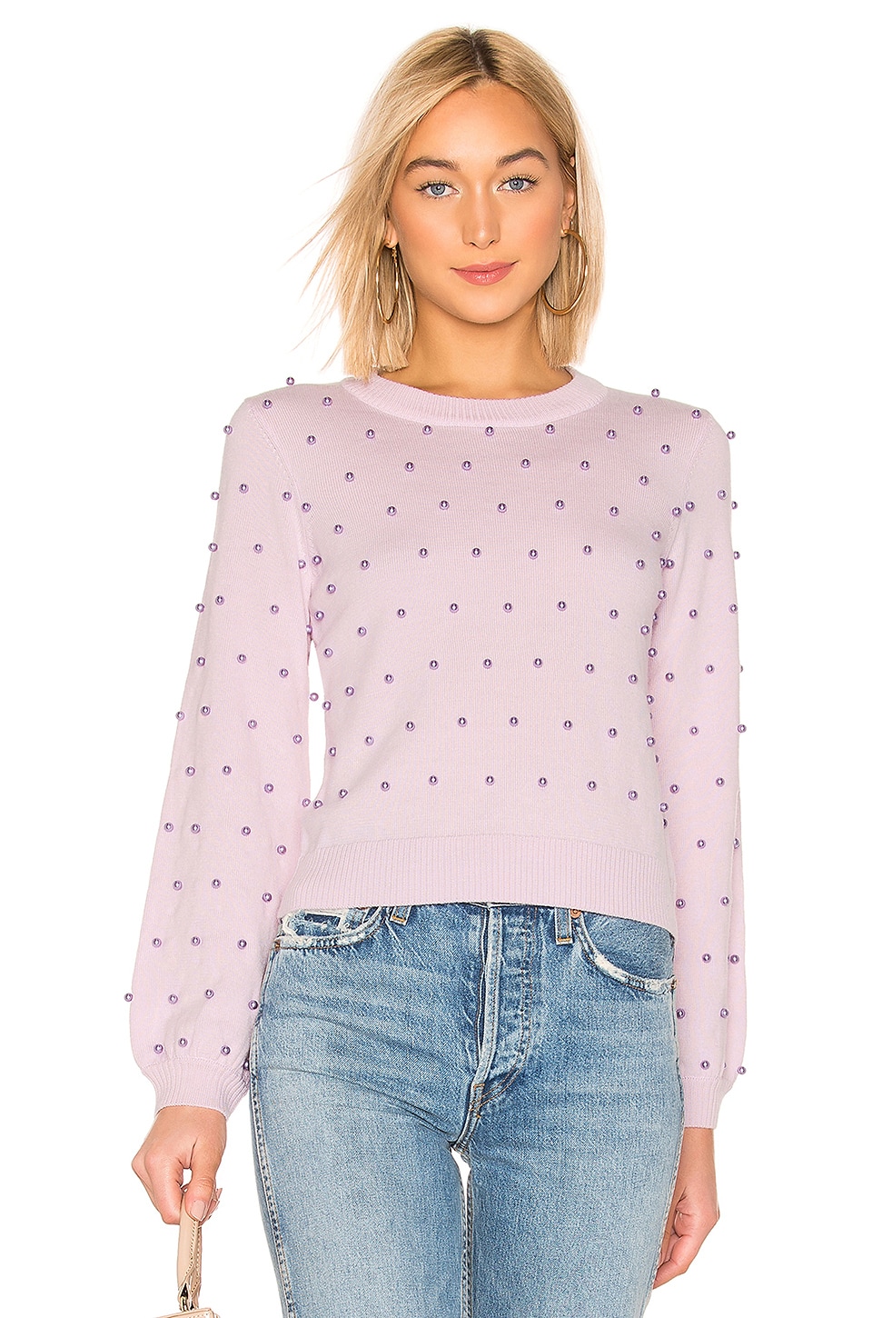 MILLY Pearl Sweater in Ballet & Lilac | REVOLVE