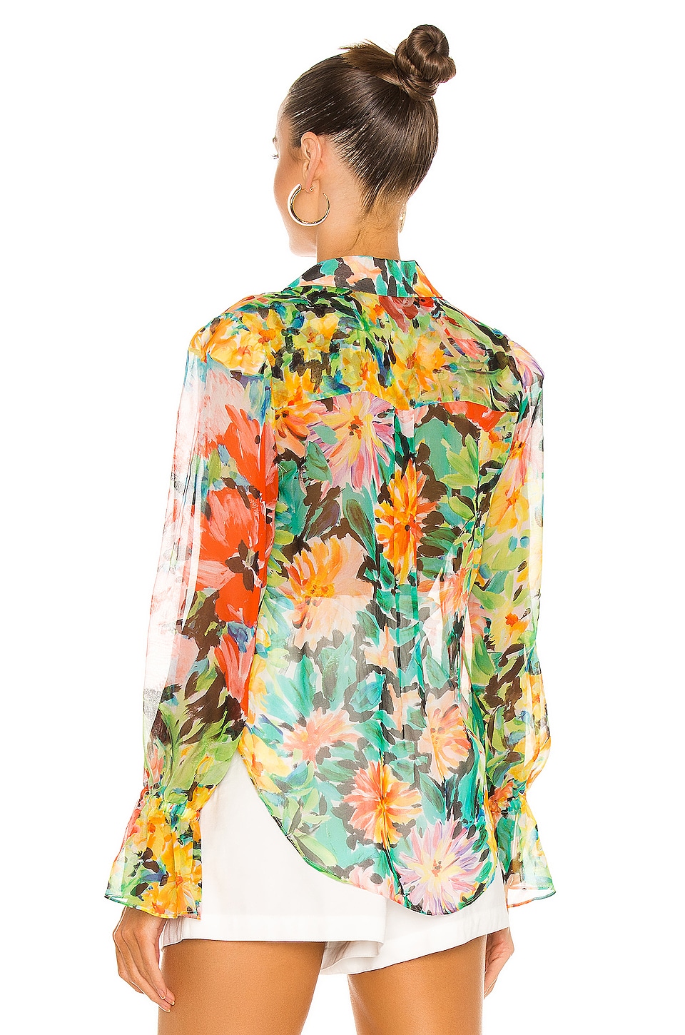 MILLY Lacey Garden Floral Blouse in Multi | REVOLVE