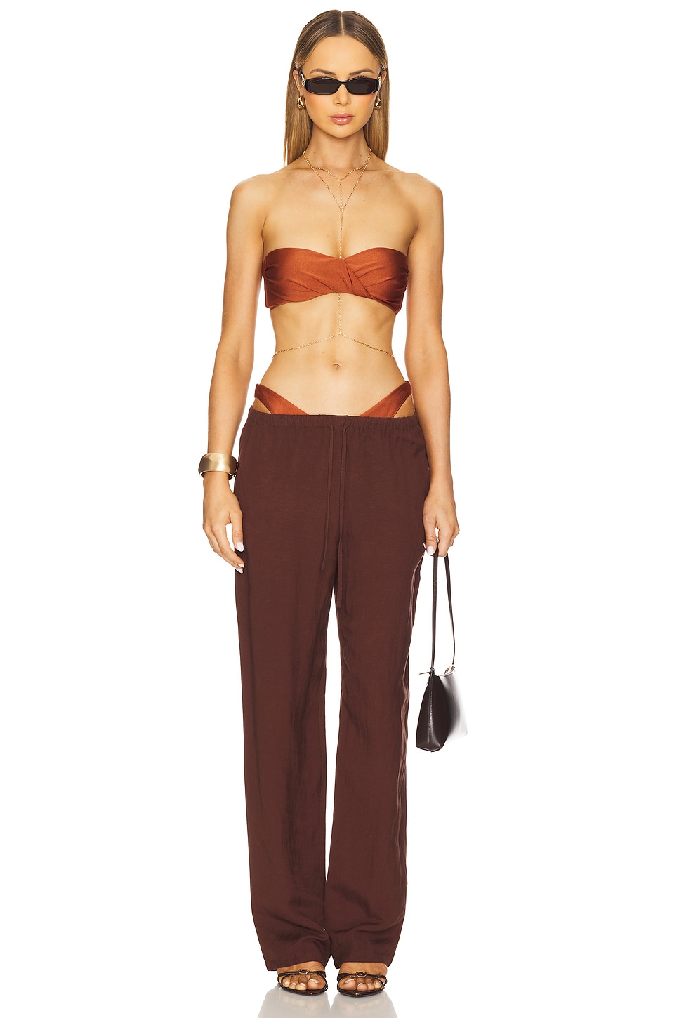 MILLY Soleil Gloss Twist Bandeau Top