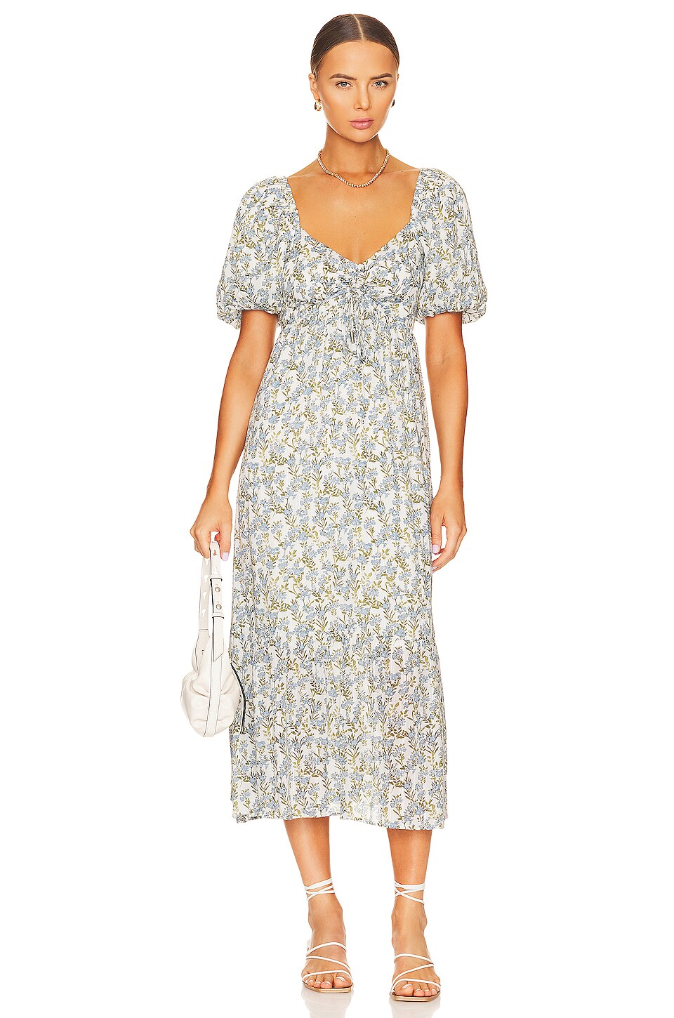 Reine floral cotton midi dress in multicoloured - Poupette St Barth