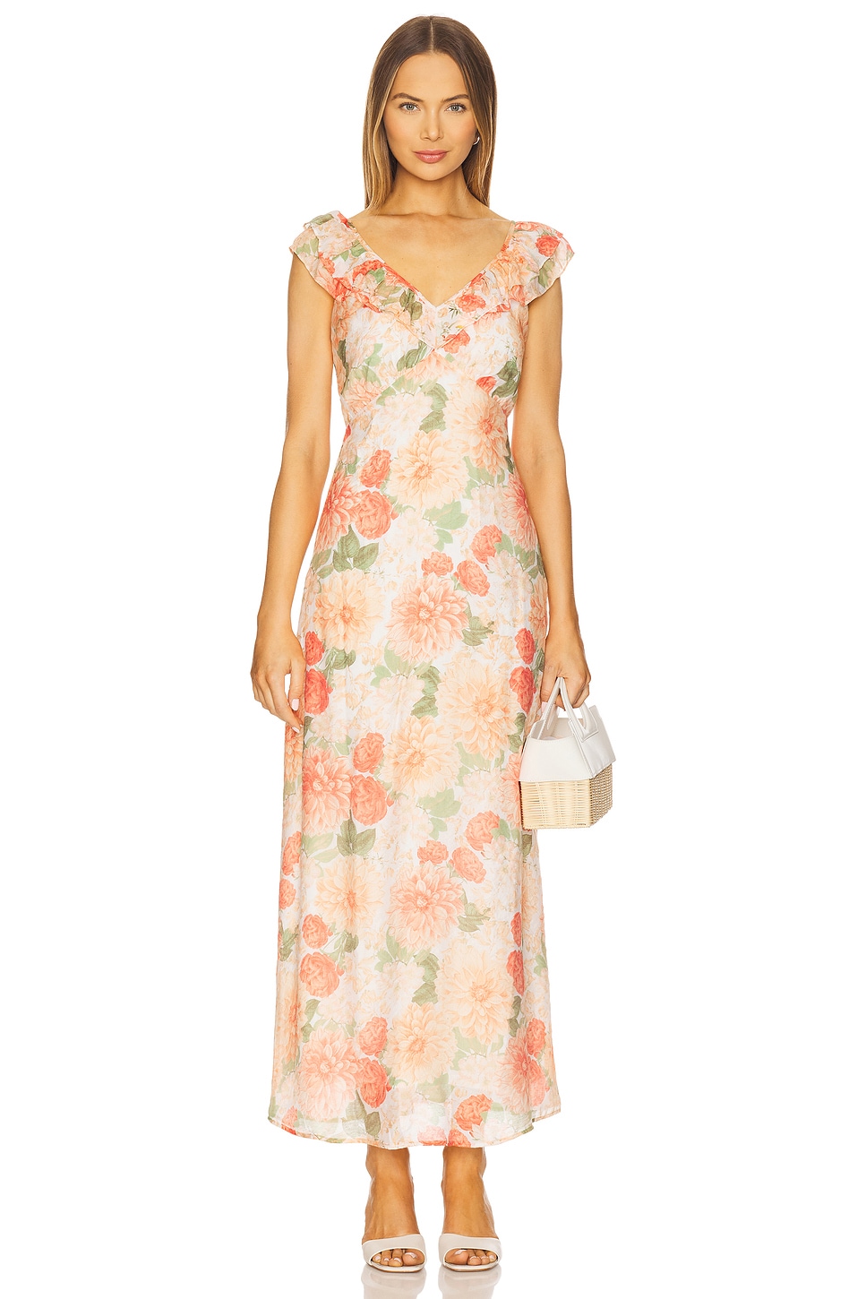 MINKPINK Aida Frill Maxi Dress