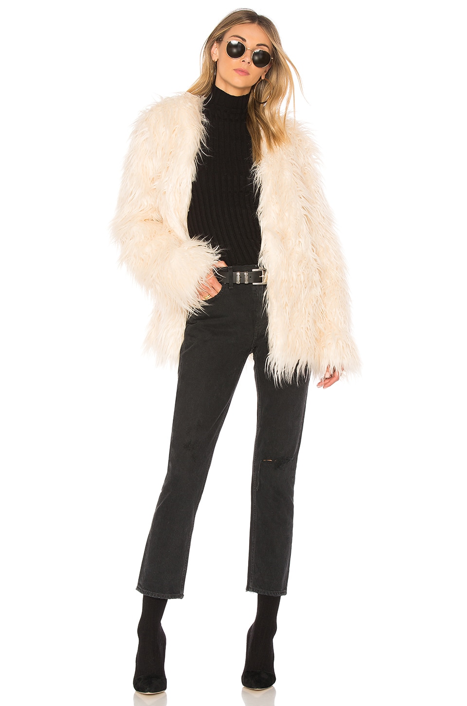 Minkpink Ott Long Luxe Fur Jacket In Champagne Revolve