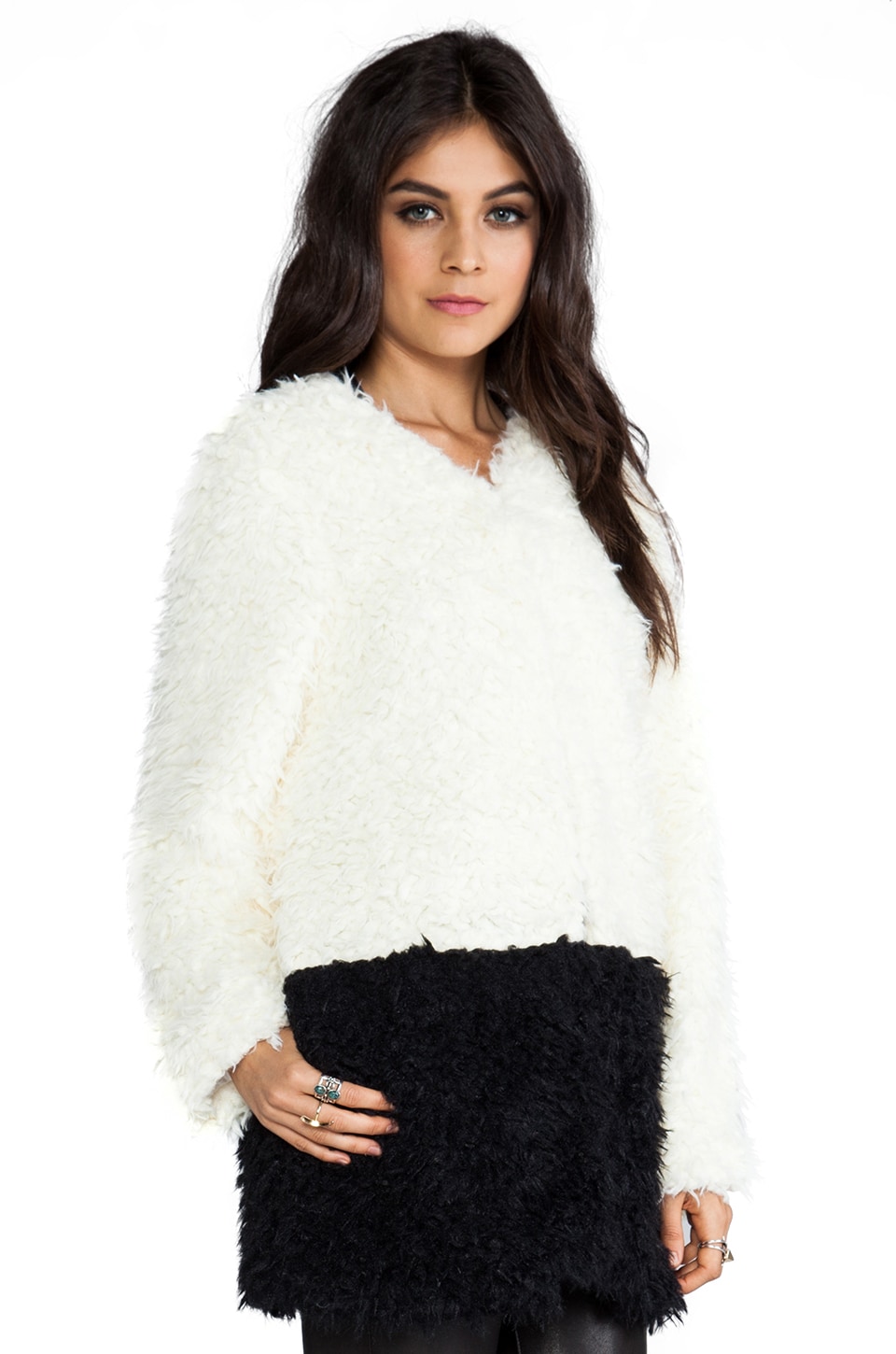 Color Block Collarless Faux Fur Coat Fabulous Furs Ruby Ed Hooded Mink Faux Fur Coat Designer Coats