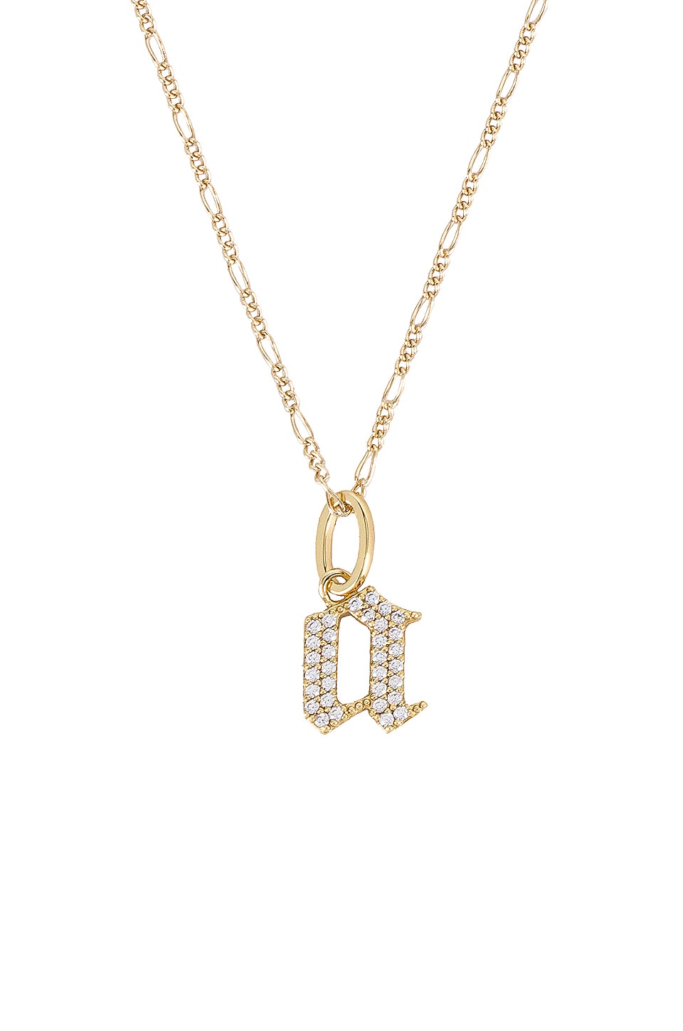 MIRANDA FRYE Gothic Charm & Van Chain Necklace in Gold