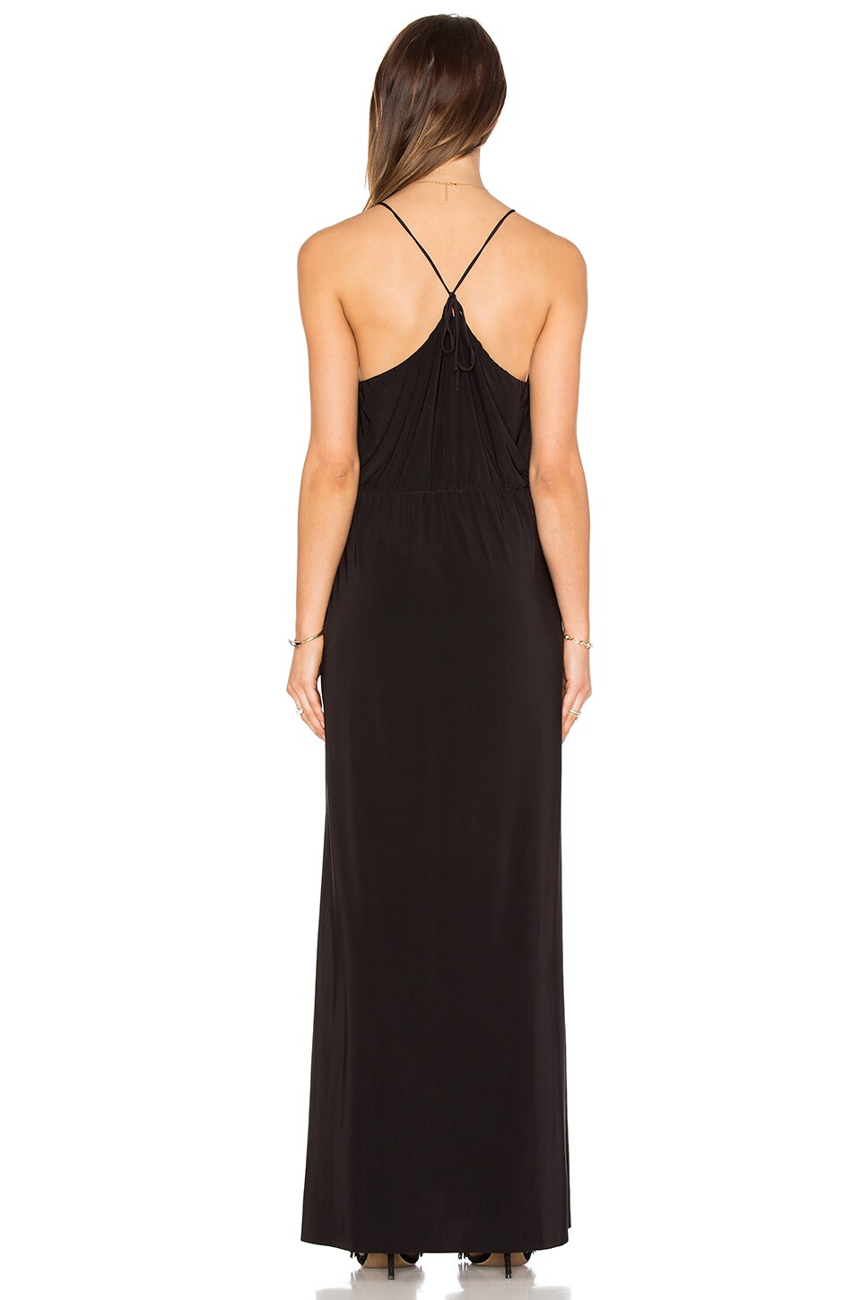 MISA Los Angeles Nola Double Slit Maxi Dress in Black | REVOLVE