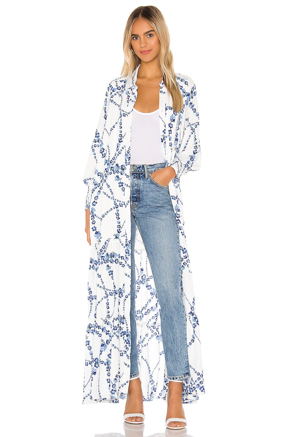 MISA Los Angeles Evangeline Dress in Intertwined White Floral REVOLVE