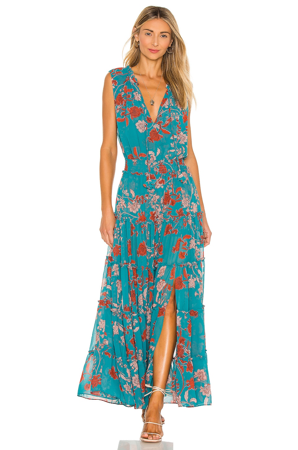 MISA Los Angeles X REVOLVE Hollen Dress in Talitha Teal Paisley | REVOLVE