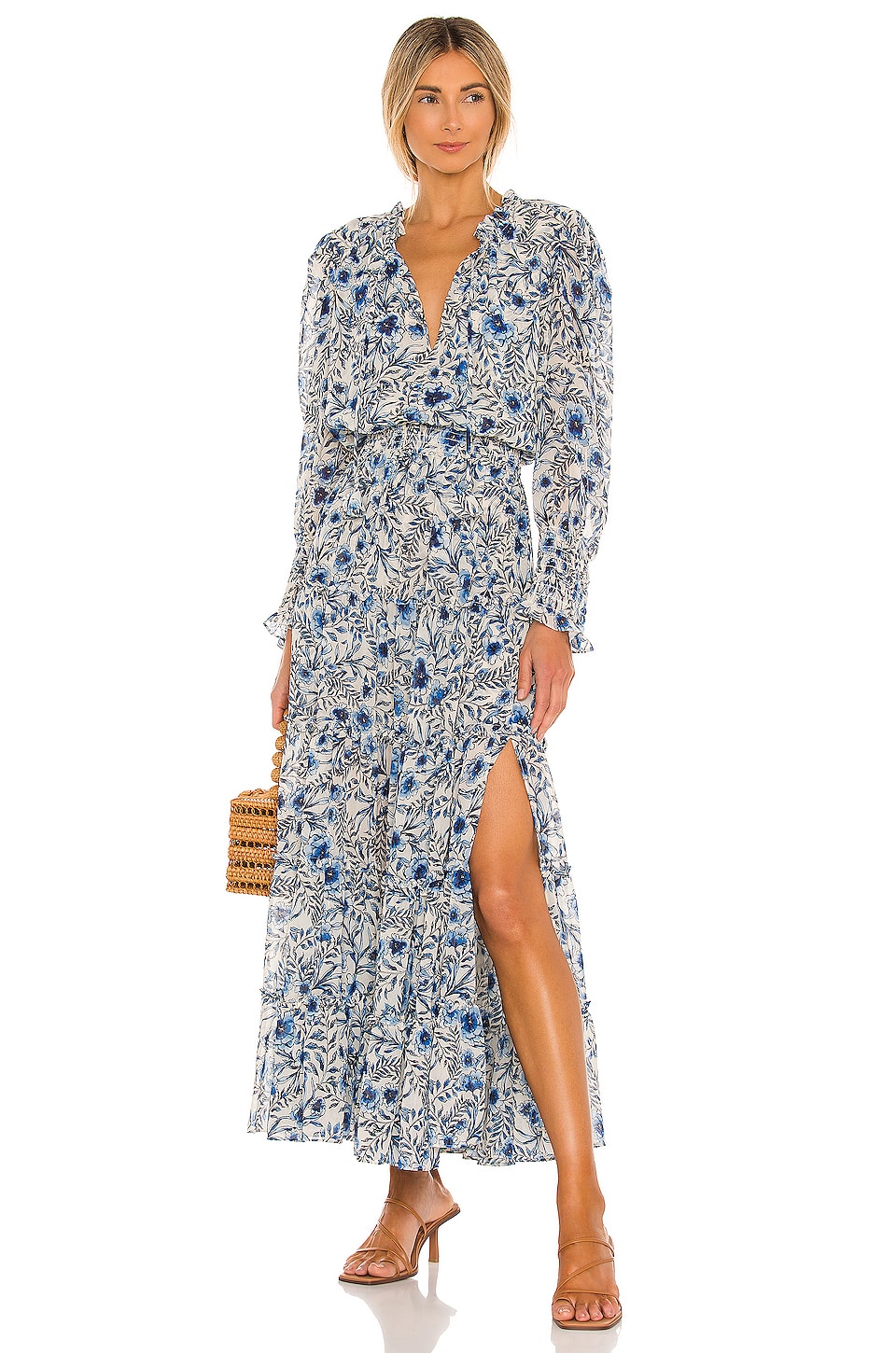 MISA Los Angeles Vida Dress in Indigo Blooms | REVOLVE