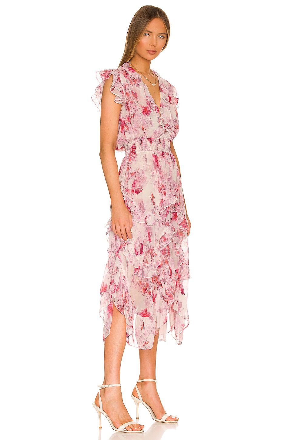 MISA Los Angeles Dakota Dress in Abstract Rose Flora