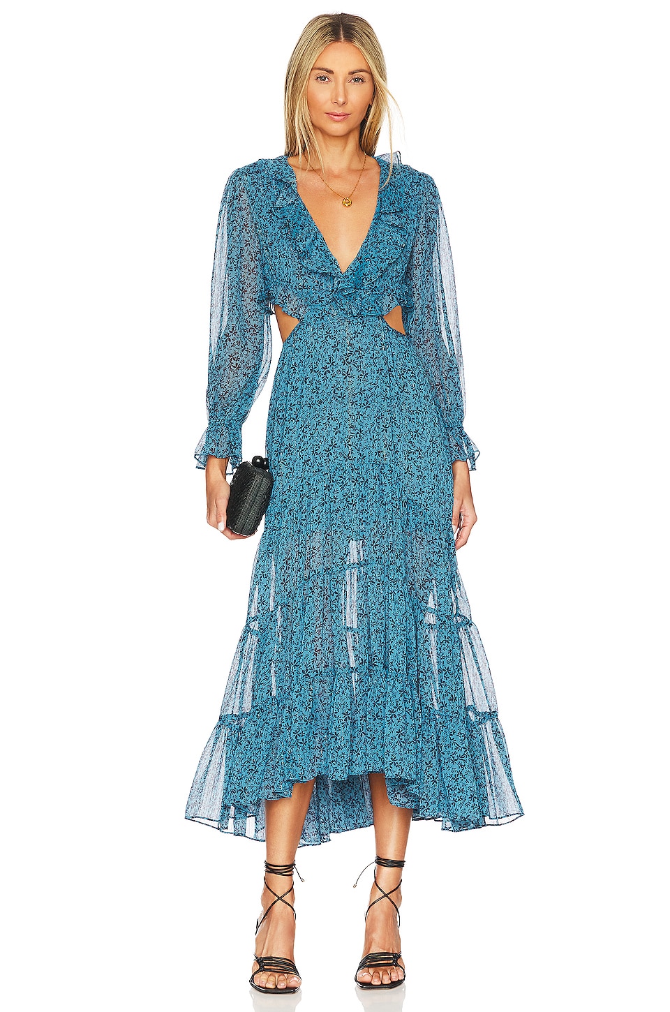 MISA Los Angeles Amelia Dress in Cerulean Ditzy | REVOLVE