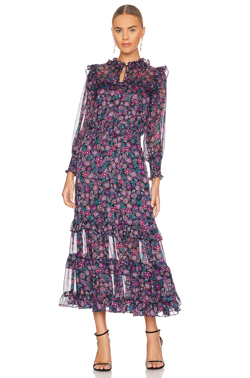 MISA Los Angeles Virginie Midi Dress in Electric Ditsy