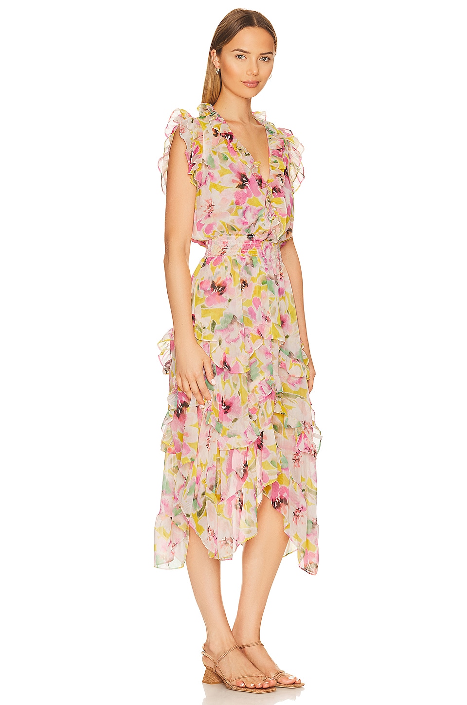 MISA Los Angeles Dakota Dress in Hello Yellow Flora