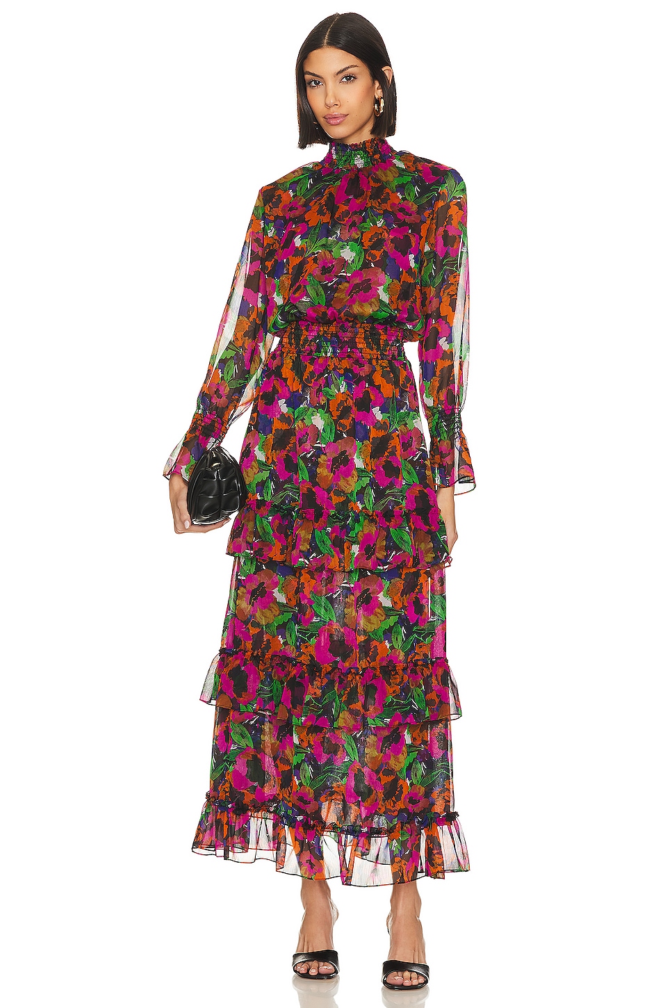 MISA Los Angeles Bethany Dress in Jewel Tone Flora | REVOLVE